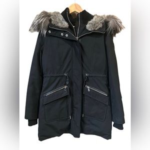 Nic & Fion Winter Coat Feather+Down Fill+Hooded Fur Black size M